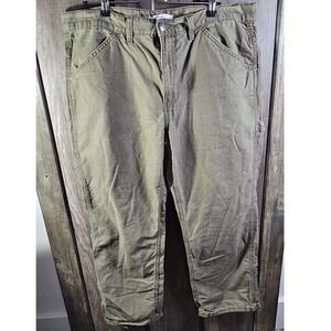Blue Mountain Men's Carpenter Pants Khaki Cotton Workwear Size 38x30